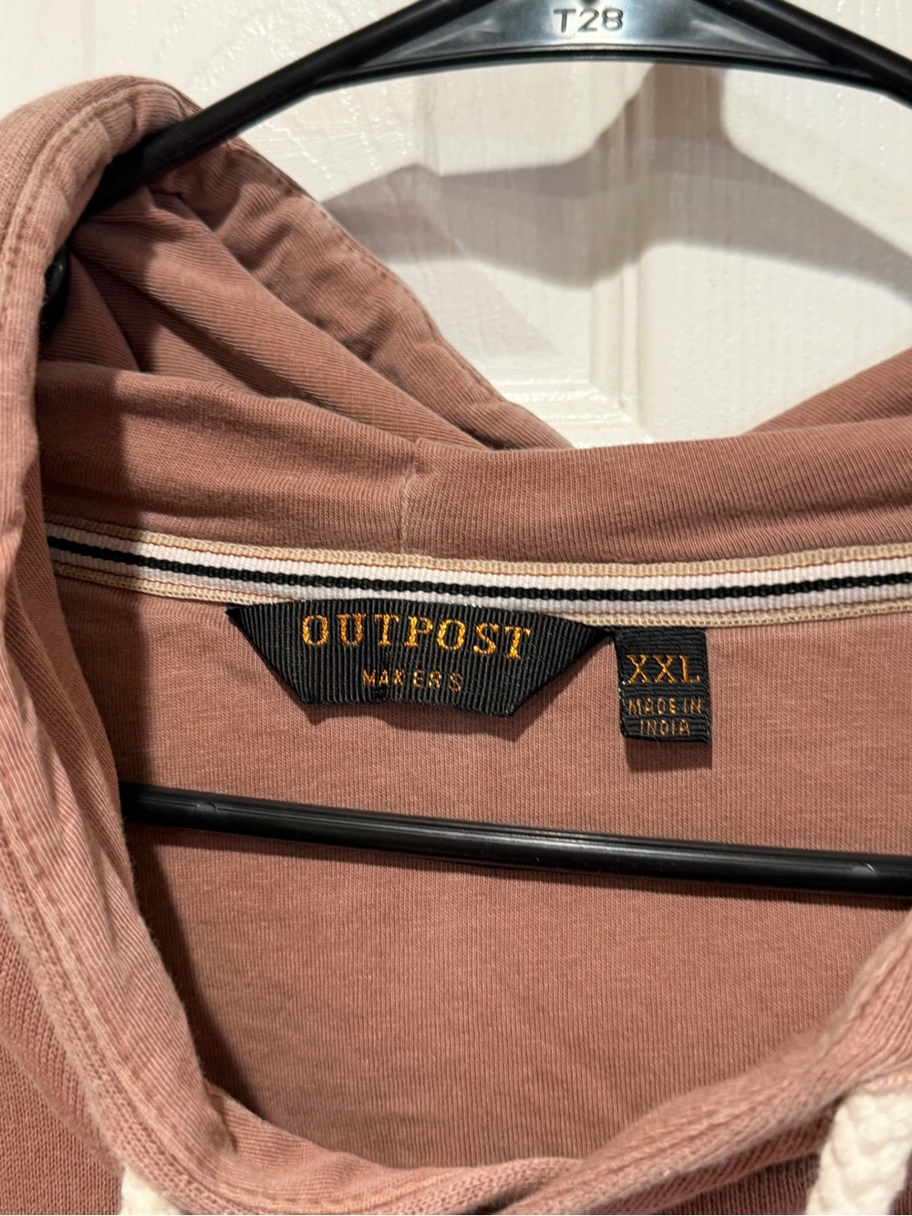Men's Washed Mauve Crewneck Hoodie Sweatshirt - Picture 5 of 7